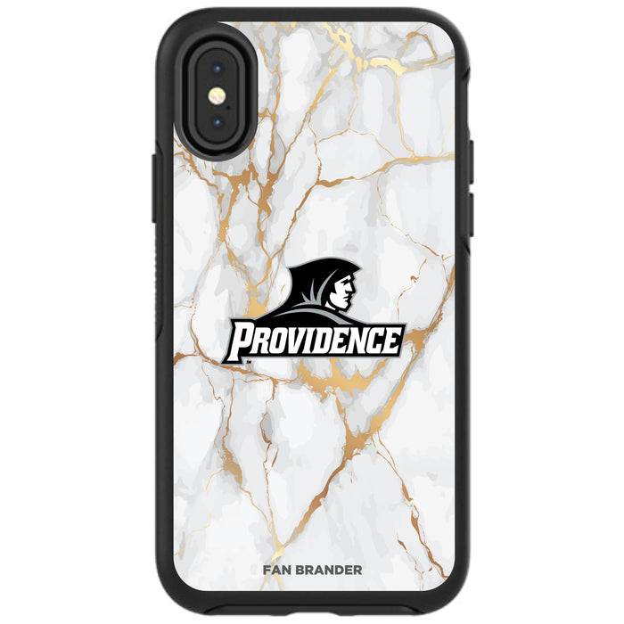OtterBox Black Phone case with Providence Friars White Marble Background