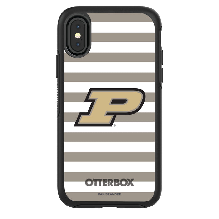 OtterBox Black Phone case with Purdue Boilermakers Tide Primary Logo and Striped Design