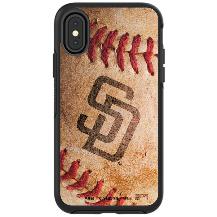 OtterBox Black Phone case with San Diego Padres Primary Logo and Baseball Design