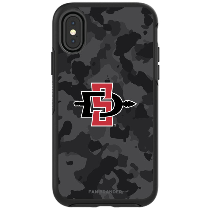 OtterBox Black Phone case with San Diego State Aztecs Urban Camo Background