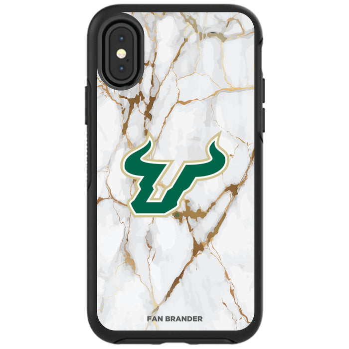 OtterBox Black Phone case with South Florida Bulls White Marble Design
