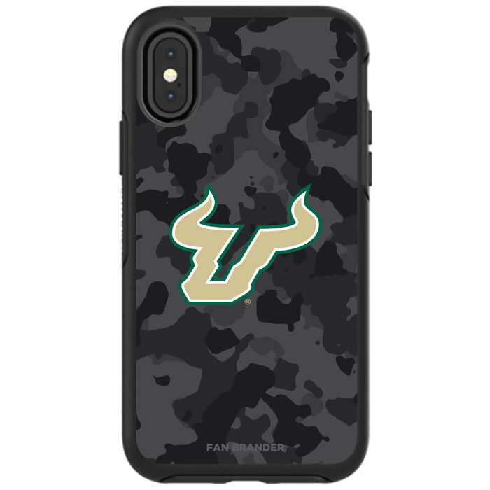 OtterBox Black Phone case with South Florida Bulls Urban Camo Background