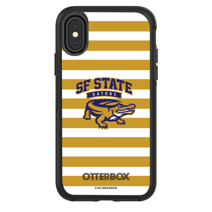 OtterBox Black Phone case with San Francisco State U Gators Tide Primary Logo and Striped Design