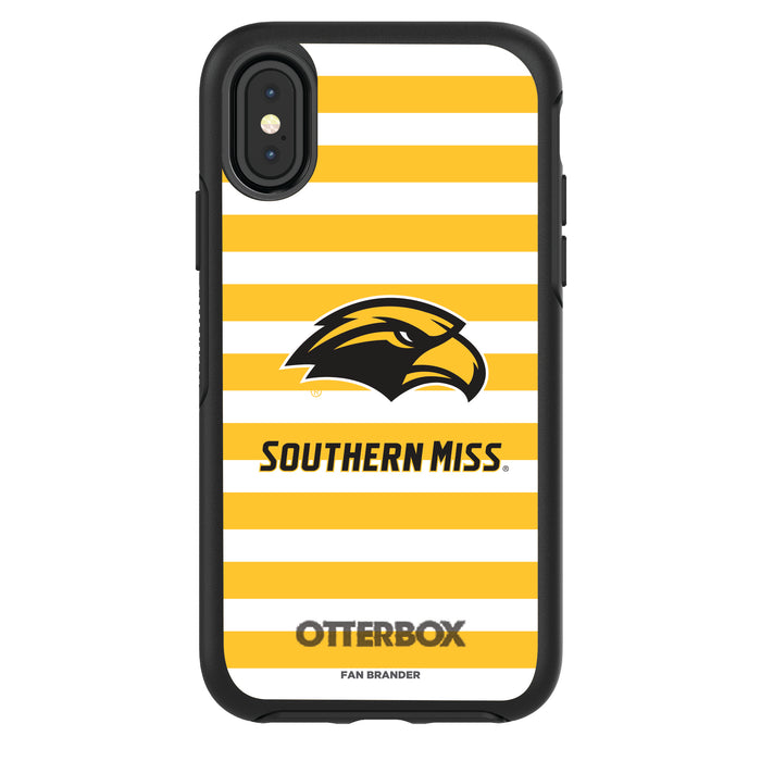 OtterBox Black Phone case with Southern Mississippi Golden Eagles Tide Primary Logo and Striped Design
