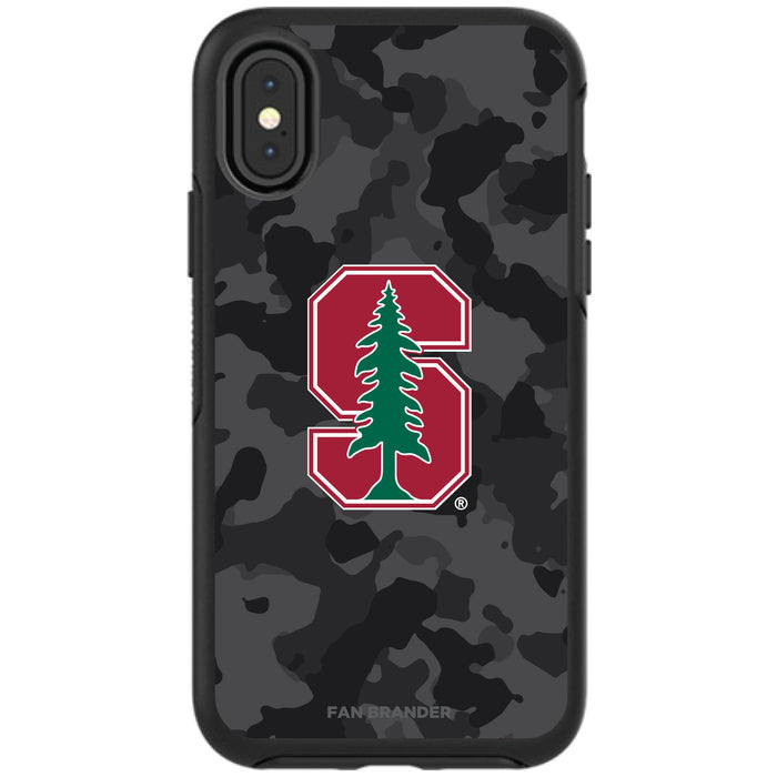 OtterBox Black Phone case with Stanford Cardinal Urban Camo Background