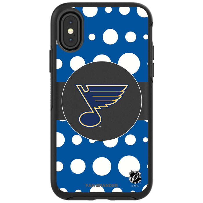 OtterBox Black Phone case with St. Louis Blues Polka Dots design