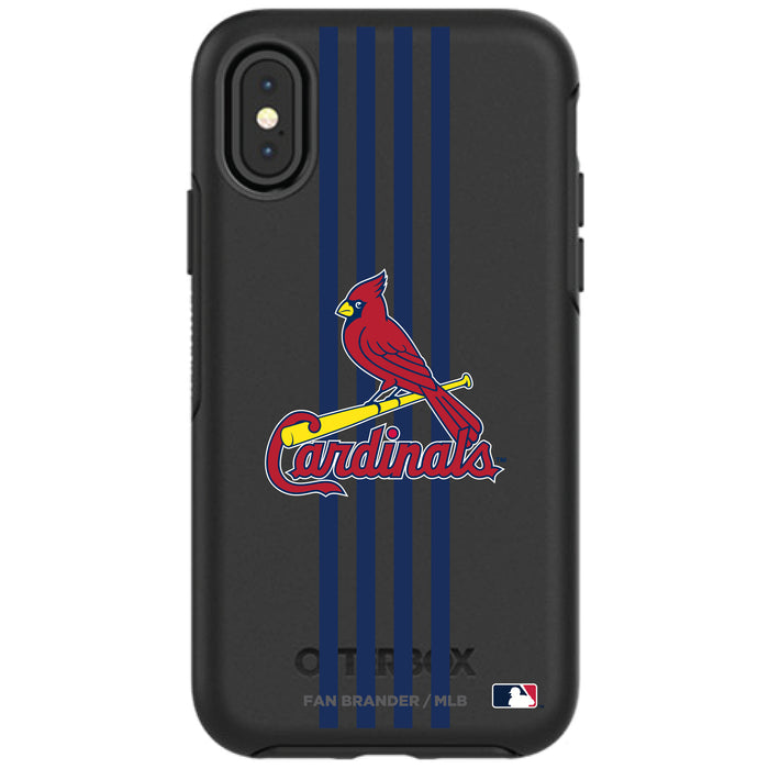 OtterBox Black Phone case with St. Louis Cardinals Primary Logo and Vertical Stripe