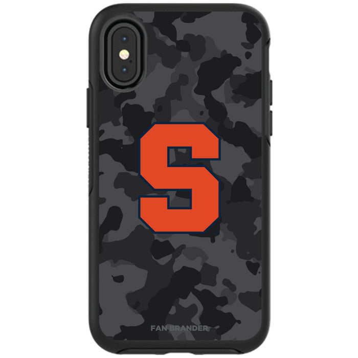 OtterBox Black Phone case with Syracuse Orange Urban Camo Background