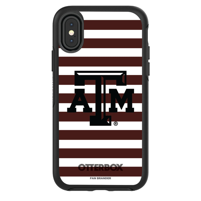 OtterBox Black Phone case with Texas A&M Aggies Tide Primary Logo and Striped Design