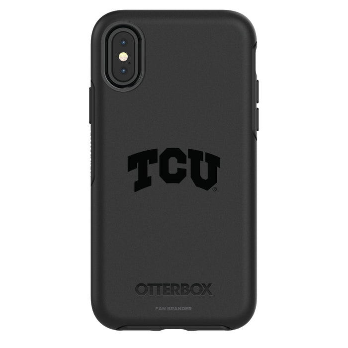 OtterBox Black Phone case with Texas Christian University Horned Frogs Primary Logo in Black