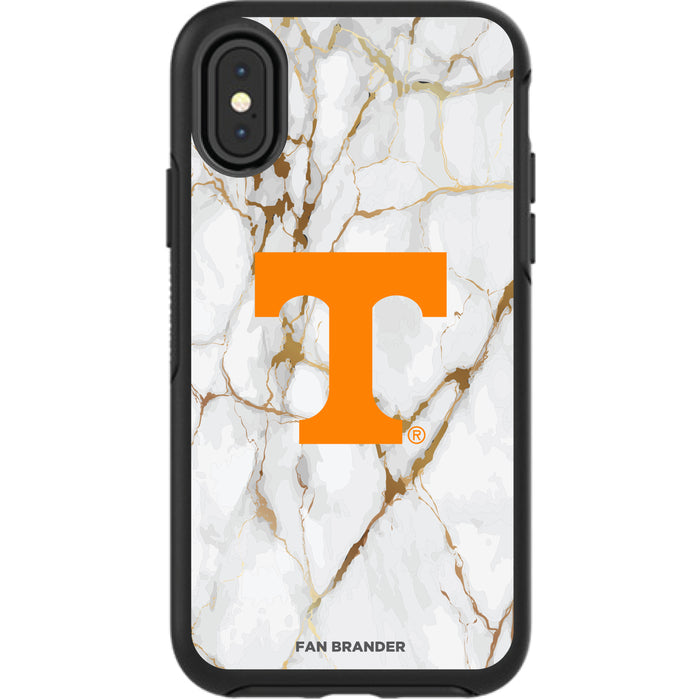 OtterBox Black Phone case with Tennessee Vols Tide White Marble Background