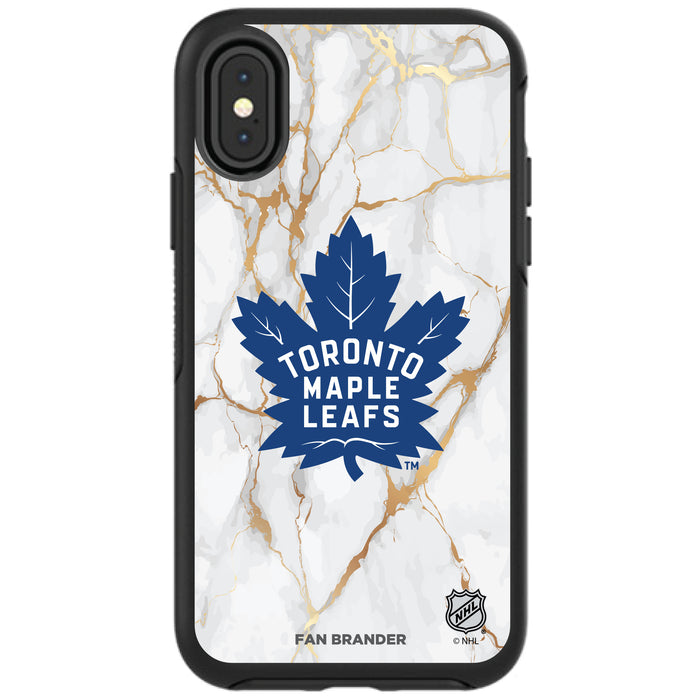 OtterBox Black Phone case with Toronto Maple Leafs White Marble design