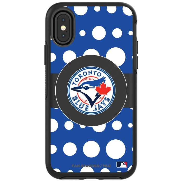 OtterBox Black Phone case with Toronto Blue Jays Primary Logo and Polka Dots Design