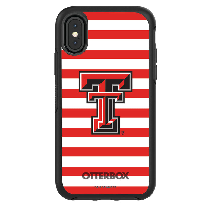 OtterBox Black Phone case with Texas Tech Red Raiders Tide Primary Logo and Striped Design