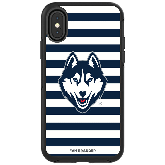 OtterBox Black Phone case with Uconn Huskies Tide Primary Logo and Striped Design