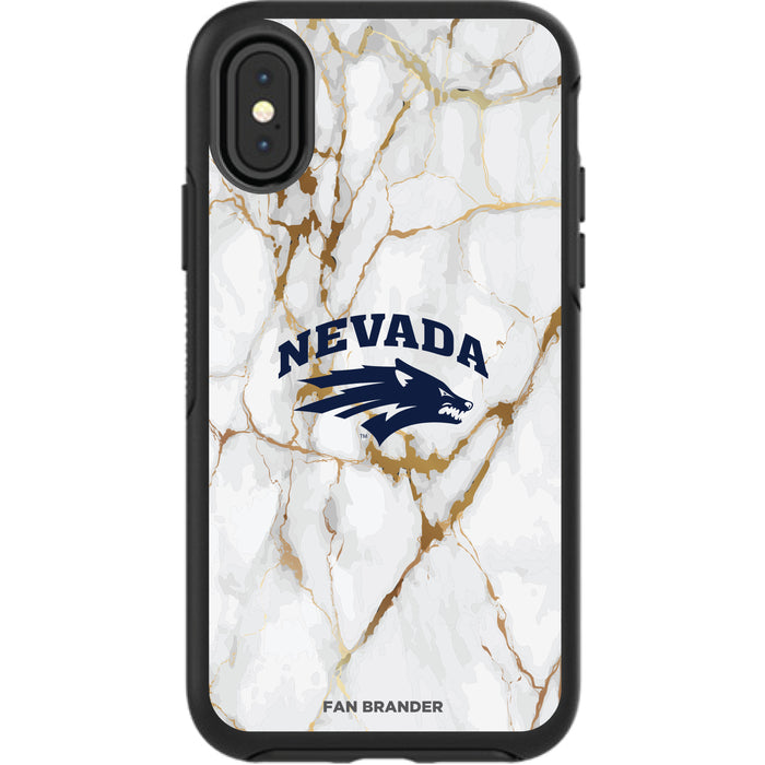 OtterBox Black Phone case with Nevada Wolf Pack Tide White Marble Background