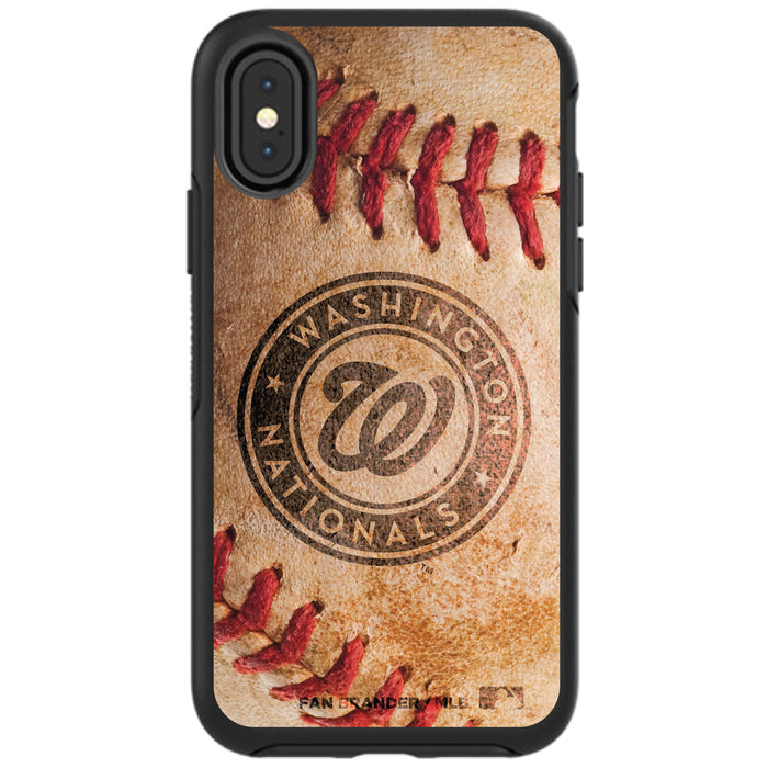 OtterBox Black Phone case with Washington Nationals Primary Logo and Baseball Design