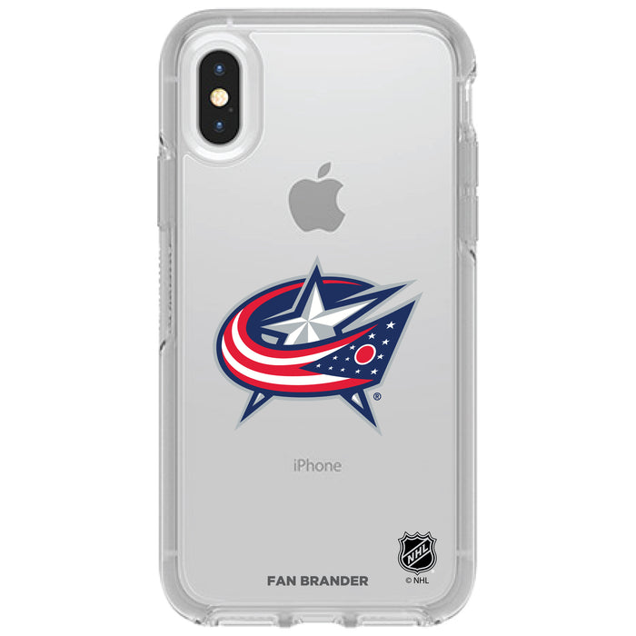 OtterBox Clear Symmetry Phone case with Columbus Blue Jackets Primary Logo
