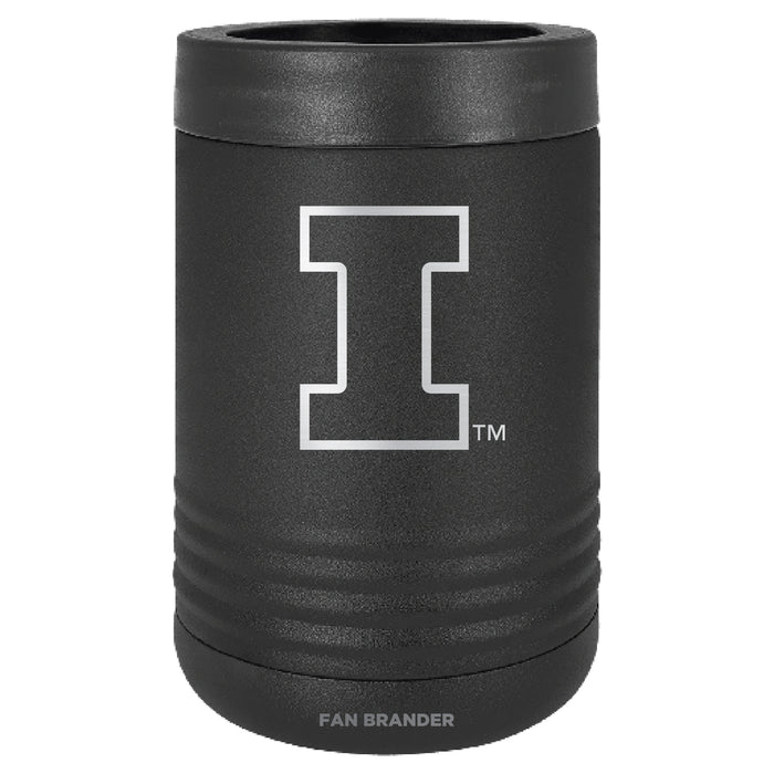 Fan Brander 12oz/16oz Can Cooler with Illinois Fighting Illini Etched Primary Logo