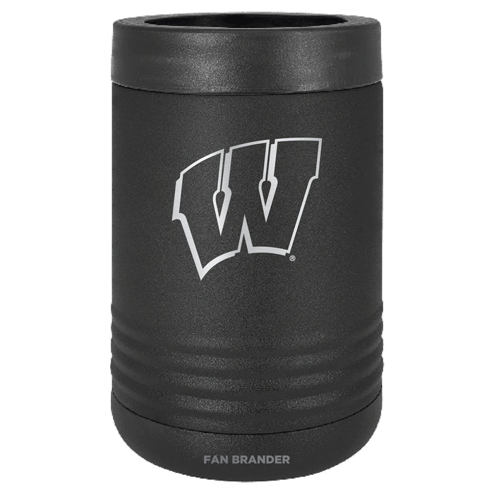 Fan Brander 12oz/16oz Can Cooler with Wisconsin Badgers Etched Primary Logo