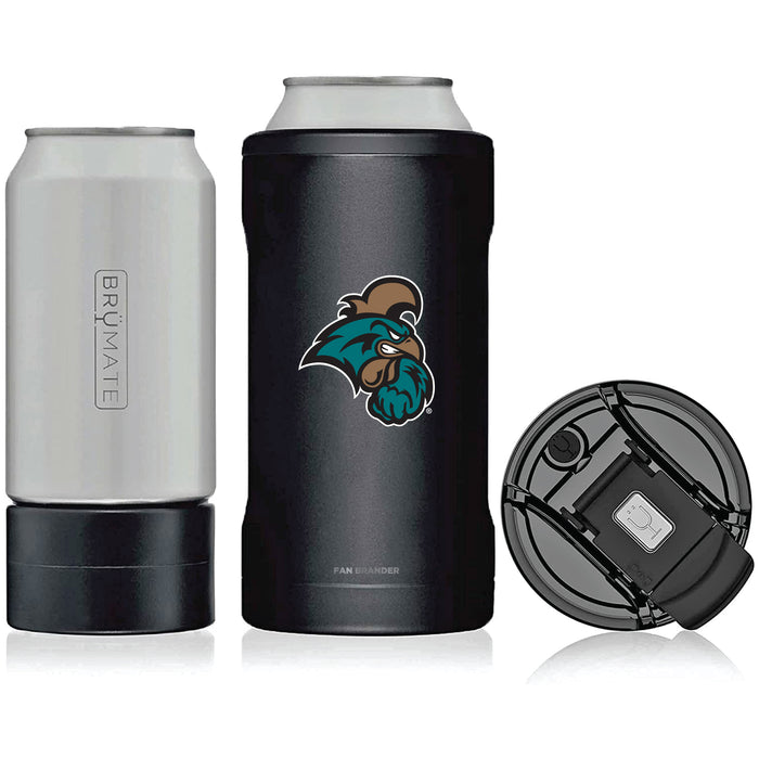 BruMate Hopsulator Trio 3-in-1 Insulated Can Cooler with Coastal Carolina Univ Chanticleers Primary Logo