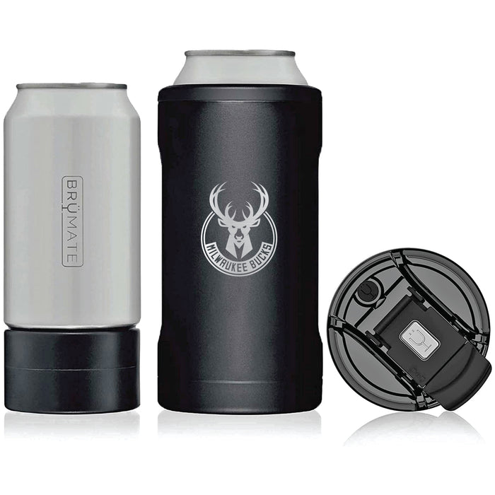 BruMate Hopsulator Trio 3-in-1 Insulated Can Cooler with Milwaukee Bucks Etched Primary Logo