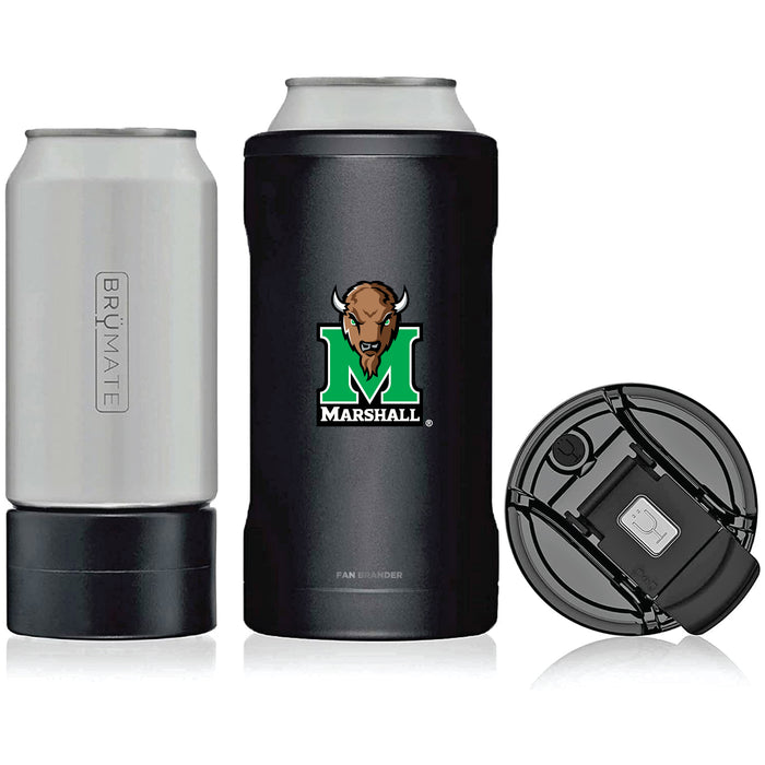 BruMate Hopsulator Trio 3-in-1 Insulated Can Cooler with Marshall Thundering Herd Secondary Logo