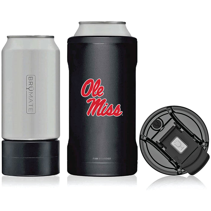 BruMate Hopsulator Trio 3-in-1 Insulated Can Cooler with Mississippi Ole Miss Primary Logo