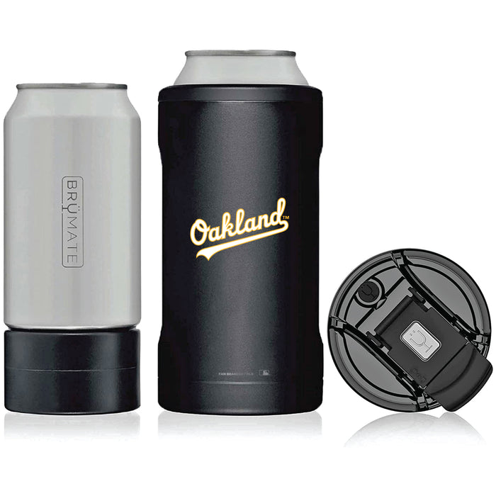 BruMate Hopsulator Trio 3-in-1 Insulated Can Cooler with Oakland Athletics Wordmark Logo