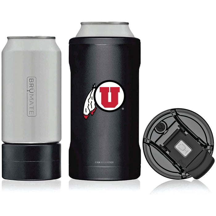 BruMate Hopsulator Trio 3-in-1 Insulated Can Cooler with Utah Utes Primary Logo