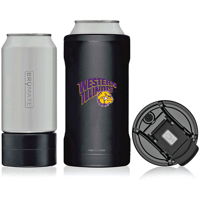 BruMate Hopsulator Trio 3-in-1 Insulated Can Cooler with Western Illinois University Leathernecks Primary Logo