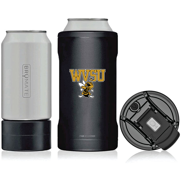 BruMate Hopsulator Trio 3-in-1 Insulated Can Cooler with West Virginia State Univ Yellow Jackets Primary Logo
