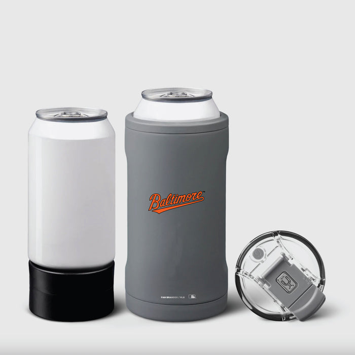 BruMate Hopsulator Trio 3-in-1 Insulated Can Cooler with Baltimore Orioles Wordmark Logo