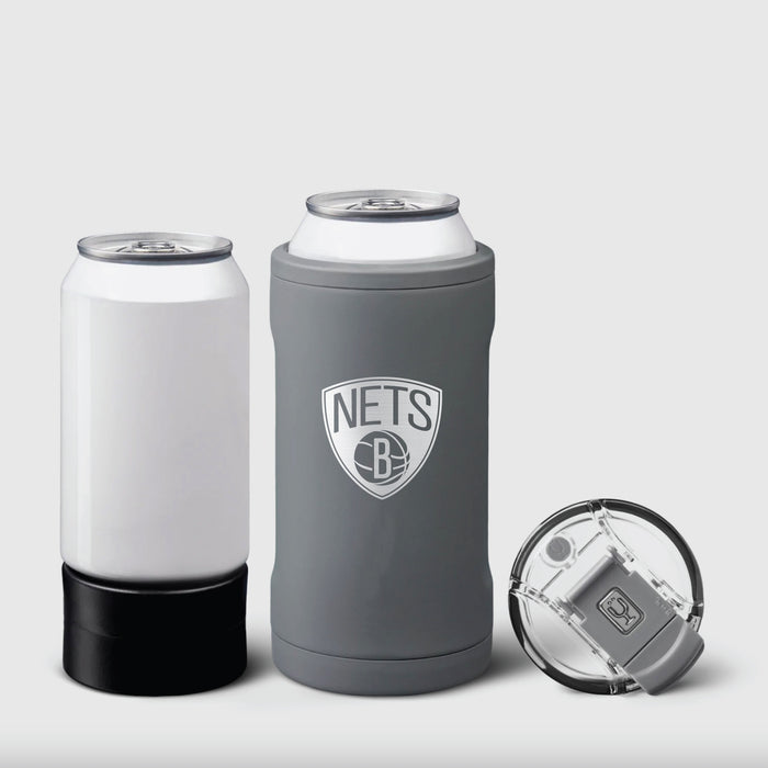 BruMate Hopsulator Trio 3-in-1 Insulated Can Cooler with Brooklyn Nets Etched Primary Logo