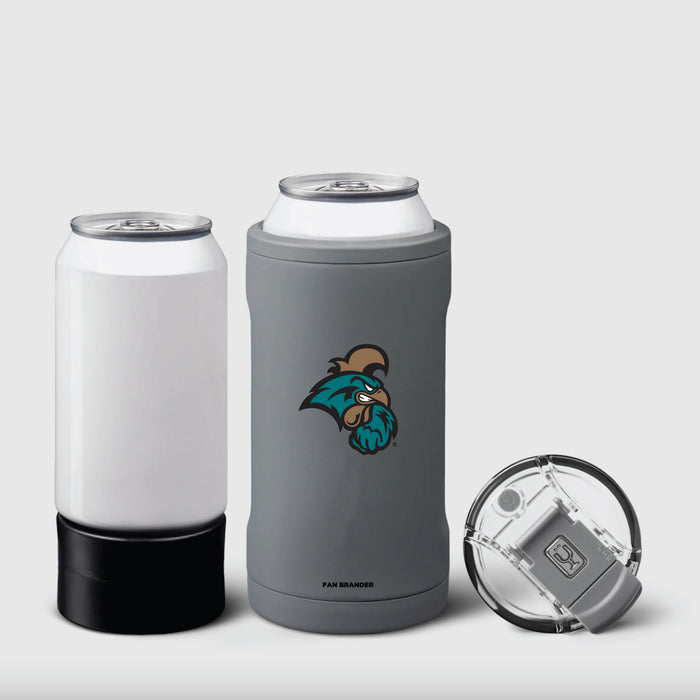 BruMate Hopsulator Trio 3-in-1 Insulated Can Cooler with Coastal Carolina Univ Chanticleers Primary Logo