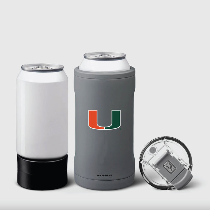 BruMate Hopsulator Trio 3-in-1 Insulated Can Cooler with Miami Hurricanes Primary Logo