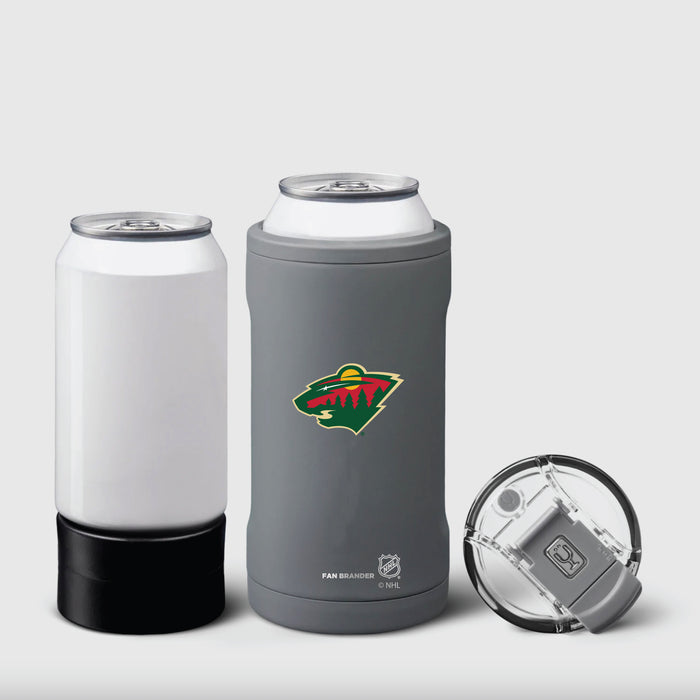 BruMate Hopsulator Trio 3-in-1 Insulated Can Cooler with Minnesota Wild Primary Logo