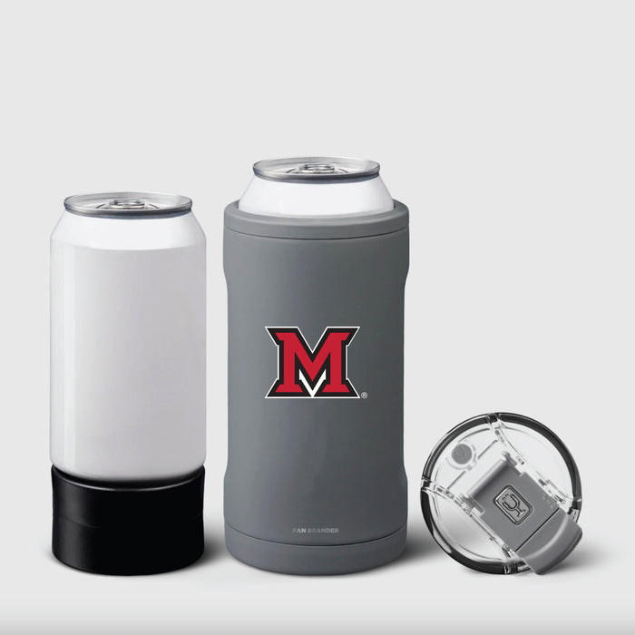 BruMate Hopsulator Trio 3-in-1 Insulated Can Cooler with Miami University RedHawks Primary Logo