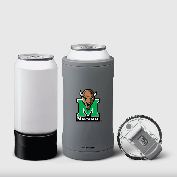 BruMate Hopsulator Trio 3-in-1 Insulated Can Cooler with Marshall Thundering Herd Secondary Logo