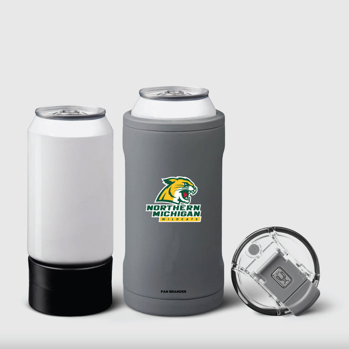 BruMate Hopsulator Trio 3-in-1 Insulated Can Cooler with Northern Michigan University Wildcats Primary Logo