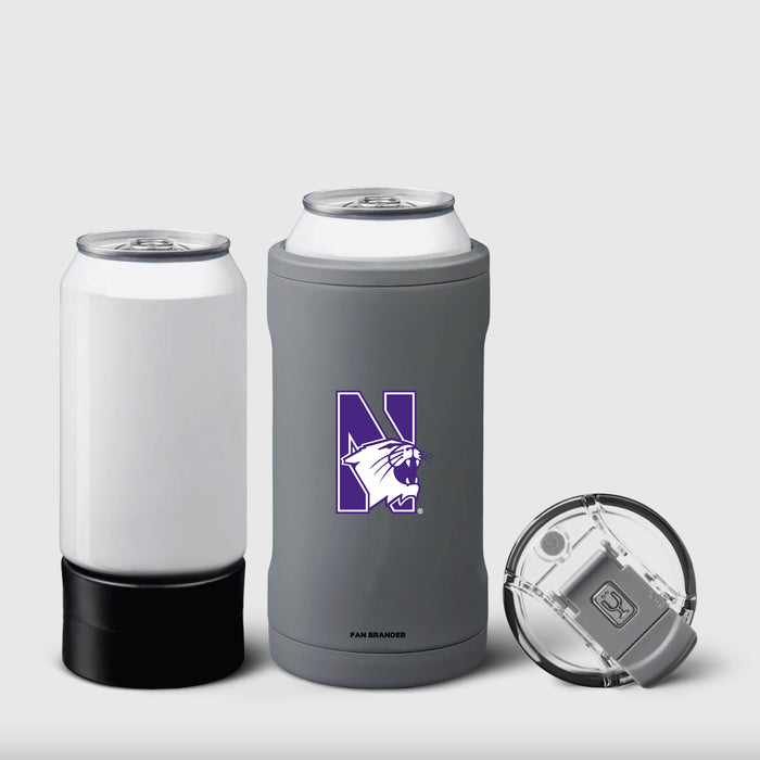 BruMate Hopsulator Trio 3-in-1 Insulated Can Cooler with Northwestern Wildcats Secondary Logo