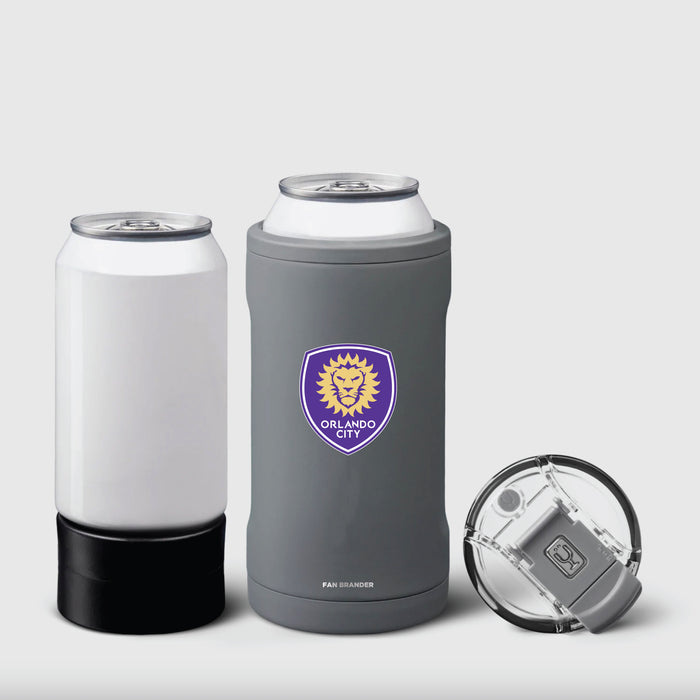 BruMate Hopsulator Trio 3-in-1 Insulated Can Cooler with Orlando City SC Primary Logo