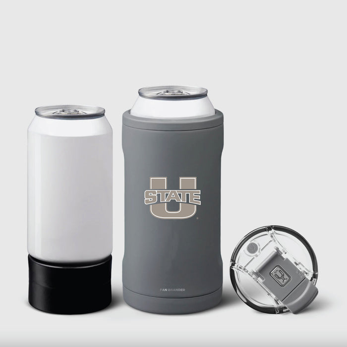 BruMate Hopsulator Trio 3-in-1 Insulated Can Cooler with Utah State Aggies Primary Logo