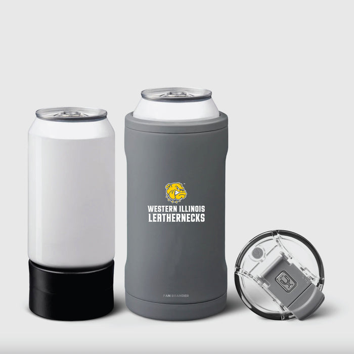 BruMate Hopsulator Trio 3-in-1 Insulated Can Cooler with Western Illinois University Leathernecks Primary Logo