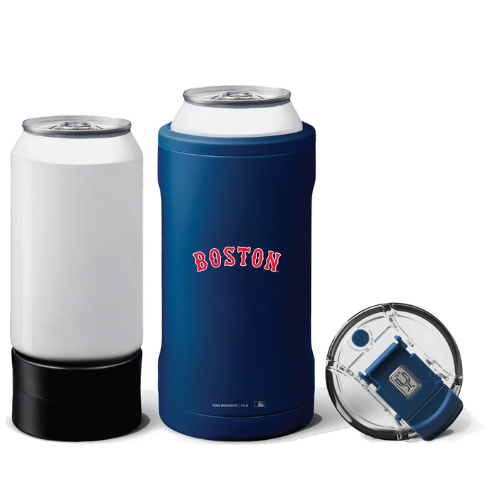 BruMate Hopsulator Trio 3-in-1 Insulated Can Cooler with Boston Red Sox Wordmark Logo