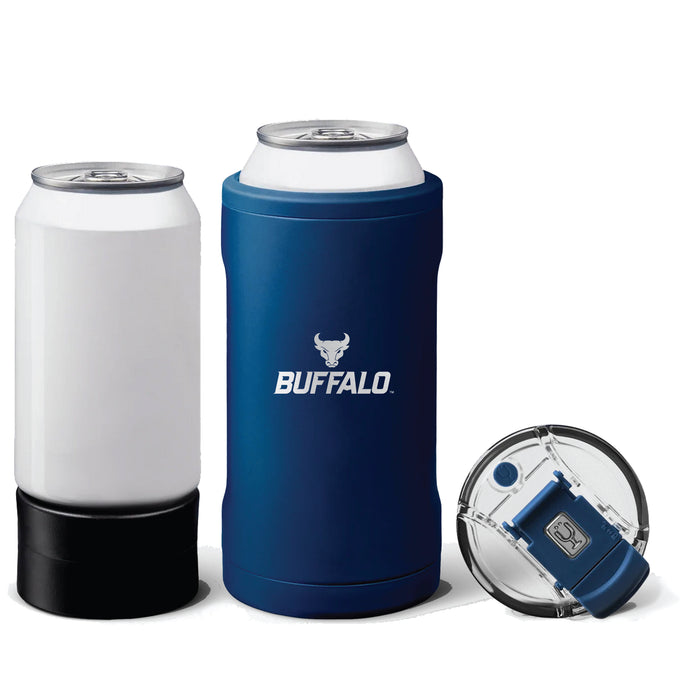 BruMate Hopsulator Trio 3-in-1 Insulated Can Cooler with Buffalo Bulls Primary Logo