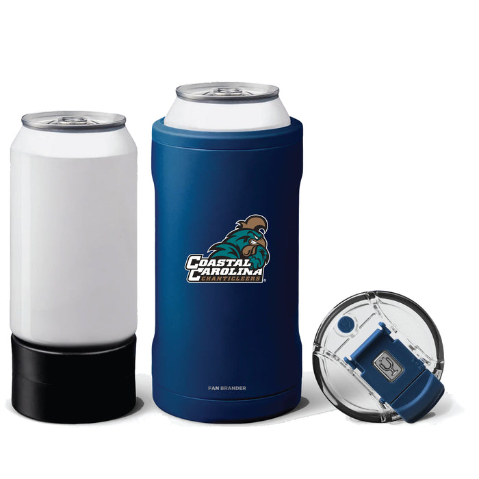 BruMate Hopsulator Trio 3-in-1 Insulated Can Cooler with Coastal Carolina Univ Chanticleers Secondary Logo