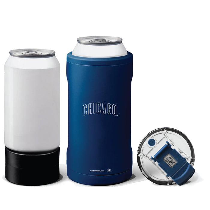 BruMate Hopsulator Trio 3-in-1 Insulated Can Cooler with Chicago Cubs Wordmark Etched Logo