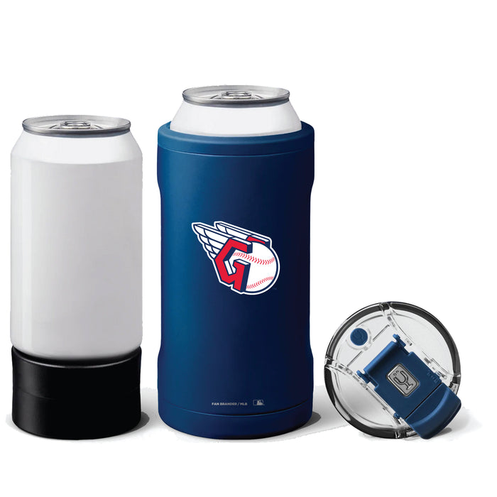 BruMate Hopsulator Trio 3-in-1 Insulated Can Cooler with Cleveland Guardians Primary Logo