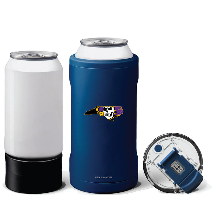 BruMate Hopsulator Trio 3-in-1 Insulated Can Cooler with East Carolina Pirates Secondary Logo